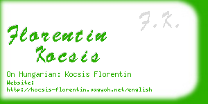 florentin kocsis business card